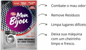 3 Limpa Máquina De Lavar Roupas Mon Bijou Sachê 80g - 2 Unid