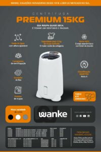 4 Centrifuga de roupas sofia ii black 15kg 220v 60hz, Wanke